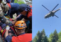 Şelalede düştü, kalçasındaki platin yerinden çıktı: Kurtarılma operasyonu kamerada