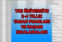 2-4 YILLIK ÜNİVERSİTE TABAN PUANLARI | EA, SAY, SÖZ PUAN türüne göre alım yapan Üniversite bölümleri ve başarı sıralamaları...