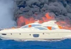 Bodrum'da milyon dolarlık yat alev alev yandı
