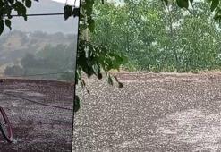 Temmuz ayının sonlarında dolu şaşkınlığı! Çevreyi beyaza bürüdü