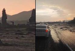 Kağızman-Iğdır karayolu sel nedeniyle ulaşıma kapandı