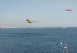 Uçaklar gemlik körfezi’nden su alırken görüntülendi