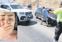 Polisin üzerine aracını sürdü