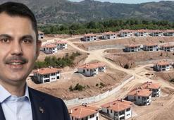 Bakan Kurum görüntüleri paylaştı! İki katlı köy evleri tamamlandı