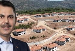 Bakan Kurum görüntüleri paylaştı! İki katlı köy evleri tamamlandı