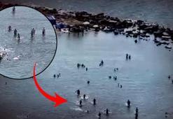 Boğulmaktan saniyelerle kurtuldu! Korku dolu anlar anbean kaydedildi