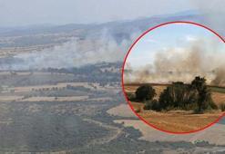 Çanakkale'de tarım arazisinde çıkan yangın kontrol altında