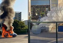Diyarbakır'da bir sürücü, muayeneden geçemeyen aracını ateşe verdi