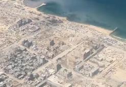 Gazze gökyüzünden böyle görünüyor: Enkaz ve mezarlıklar diyarında un arayışı!