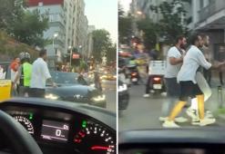 Nişantaşı'nda trafik kavgası: Elinde sopa ile kadının üzerine yürüdü