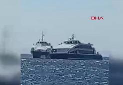 İDO feribotu Balıkesir'de kayaya çarptı! Yolcuların korku dolu anları kameralara yansıdı