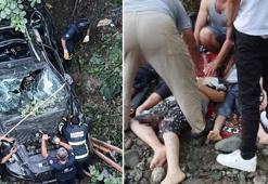 Kahreden kaza! 12 yaşındaki çocuğun kullandığı otomobil köprüden uçtu