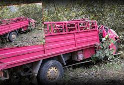 Giresun'da feci kaza! Fındık işçilerini taşıyan kamyonet şarampole yuvarlandı: 4 ölü, 1 yaralı