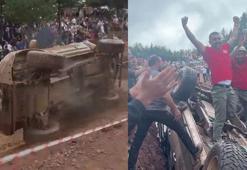 Off-Road yarışlarında yürekleri ağza getiren kaza