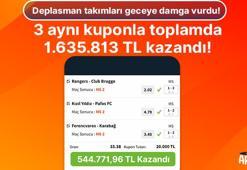 Deplasman takımları geceye damga vurdu! 3 aynı kuponla toplamda 1.635.813 TL kazandı