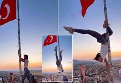 Türk bayrağı direğinde yapılan uygunsuz hareketlere soruşturma