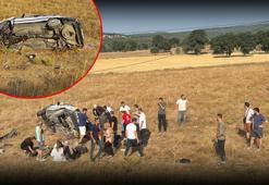 Kütahya'da feci kaza! Otomobil tarlaya düştü: 1 ölü, 5 yaralı