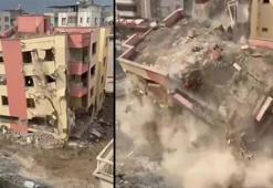 Etrafı toz bulutu kapladı! 4 katlı bina saniyeler içerisinde...