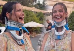 İrem Helvacıoğlu düğününe boyunlukla katıldı! 'Parmaklarımı yeni kullanıyorum'