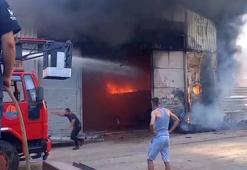 Polyester fabrikasında yangın çıktı