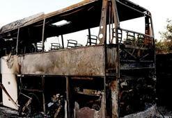 Gaziantep’te seyir halindeki yolcu otobüsü yandı