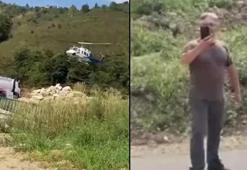 Köyde esrarengiz helikopter! Köylüler dere kenarında yakaladı: Burada ne arıyorsunuz?