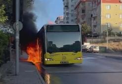 Ümraniye’de panik! İETT otobüsü alev alev yandı