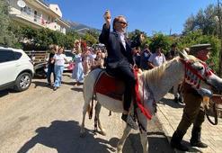 Alman damat, at üstünde gelin aldı! Fethiye’de renkli Türk düğünü