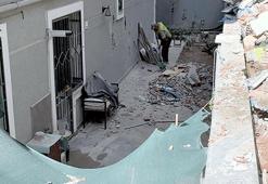 Avcılar’da korkutan anlar! Bina yıkımı sırasına beton ve molozlar komşu binaya düştü