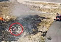 İtfaiye alevlerle boğuştu, o salçasını karıştırmaya devam etti