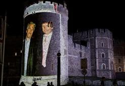 İngiltere’de Trump’a şok karşılama! Kalenin duvarlarına Epstein ile fotoğrafları yansıtıldı