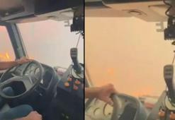 Alev savaşçılarının amansız mücadelesi! Bir arazöz yangının içinde kaldı