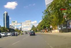 Ataşehir'de motosikletlinin tek teker üzerinde tehlikeli yolculuğu kamerada