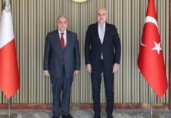 Meclis Başkanı Kurtulmuş, Malta Temsilciler Meclisi Başkanı Farrugia ile Meclis'te bir araya geldi