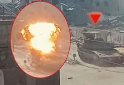 Gazze'den sıcak görüntü! 'Yasin 105' İsrail tankını böyle vurdu