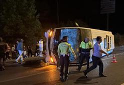 Yolcu otobüsü kontrolden çıktı, devrilip metrelerce sürüklendi: 5 yaralı