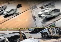 Kırmızı ışıkta bekleyen otomobil ikiye ayrıldı! Konya'dan dehşete düşüren görüntü