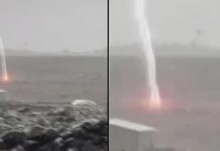 Diyarbakır'da yıldırım düşme anı kamerada! Çevreyi aydınlatan ışık ve ses dikkat çekti