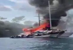 Denizin ortasında can pazarı! Gulet tekne alev topuna döndü