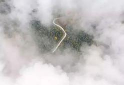 Sisle kaplanan Yedigöller yolu dronla görüntülendi