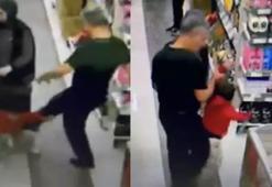 Markette çocuğunu tekmeleyen baba gözaltına alındı