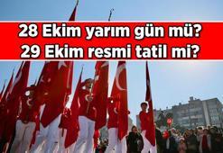 Ekim Takvimi 📅 28 Ekim Salı okullar yarım gün mü, resmi tatil mi? 29 Ekim Çarşamba Cumhuriyet Bayramı okullara ve işe tam gün resmi tatil mi?