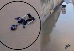 Suyla dolu alt geçitte ölümle burun buruna gelen engelli yaşlı kadını itfaiye kurtardı