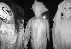 Korku filminden fırlamış gibi! Bir evin kapısına dayanıp, ölüm tehditleri savurdular