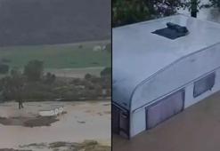 Gökçeada'da sel! Araçlar sular altında kaldı