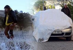 Kent donuyor! Termometre eksi 10: Vatandaş soğuktan araçların üzerini örtüyor