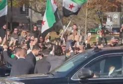 Suriye Cumhurbaşkanı Şara, Beyaz Saray çıkışında kendisini bekleyen Suriyelileri selamladı