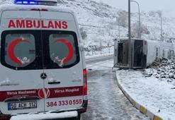 Nevşehir'de devrilen işçi servisindeki 14 kişi yaralandı