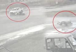 Kask sayesinde hayata tutundu! Metrelerce sürüklenen sürücü...