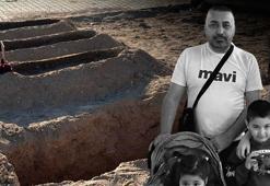 Türkiye'ye ağlatan manzara! Eşi ve çocuklarının yanı başına yeni bir mezar kazıldı